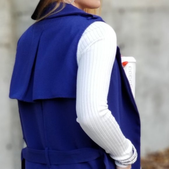 Take Me Seriously Open Front Vest - Blue - Picture 3 of 4